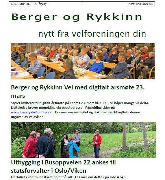 Velavisen mars og årsmøte