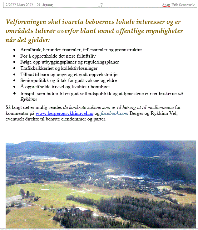 Velavisen for mars inneholder årsmøtedokumenter